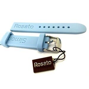 Rosato Simona Light Blue Replacement Rubber Strap Watch Band 18mm